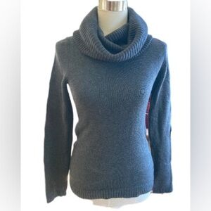 GAP Cowl Neck Sweater Charcoal Gray Thick Knit Minimalist Neutralcore Pullover S